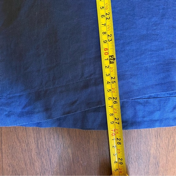 Lilly Pulitzer Blue Embroidered V Neck 100% Linen Blouse Women’s Size Medium - Picture 11 of 13